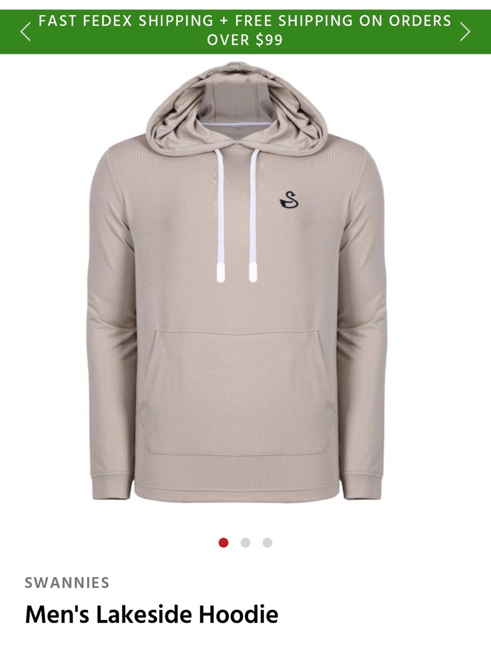 Annie Men's Hooded Pullover - Light Taupe